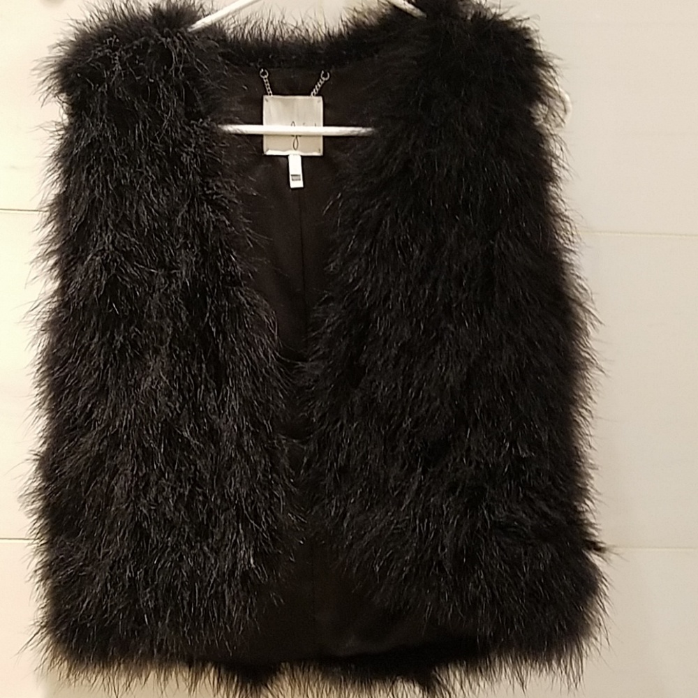 Joie black feather vest